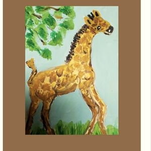 Baby Giraffe  Small acrylic painting.